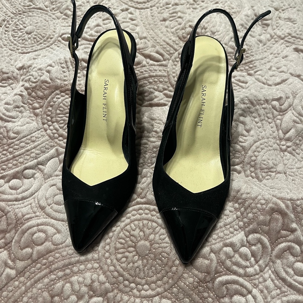 Sarah Flint Black Slingback Heels